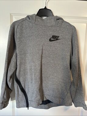 Nike Woman’s Gray Hooded Sweatshirt with Black Logo